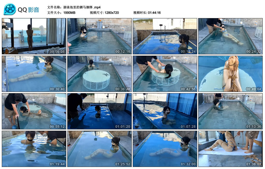 游泳池里的驷马捆绑-缚乐绳资源